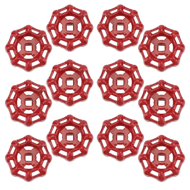 OULII 12Pcs Ball Hand Wheel Red Cast Iron Shutoff Handles for Easy Open Close