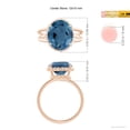 thumbnail image 5 of ANGARA Natural Oval 5.6 ct London Blue Topaz Split Shank Cocktail Ring in 14K Rose Gold for Women (Size-12x10mm) | November Birthstone Jewelry for Women | London Blue Topaz Ring (Ring Size - 4.5), 5 of 10