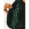 thumbnail image 5 of MODA NOVA Velvet Cardigan for Juniors Lapel Collar Open Front Cardigan Dark Green XS, 5 of 5