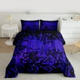 thumbnail image 2 of Manfei Teens Abstract Geometric Plaid 2pcs Bedding Comforter Set,Futuristic Cubes Twin Comforter Sets,Gradient Neon Lights Breathable Bedding Set,Luxury Bedroom Decor,Reversible, 2 of 8
