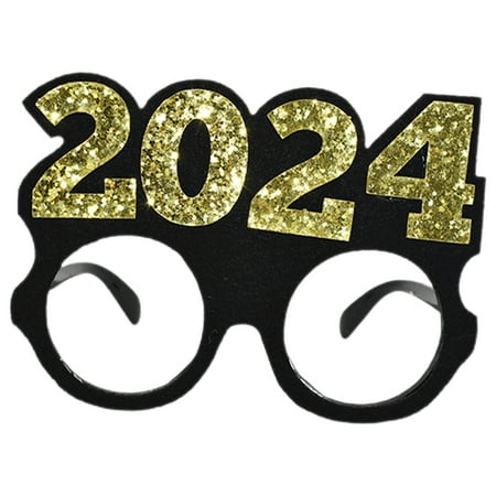 

Qumonin 1 Pair New Years Glasses New Year Photo Booth Prop 2024 Funny Glasses Decoration