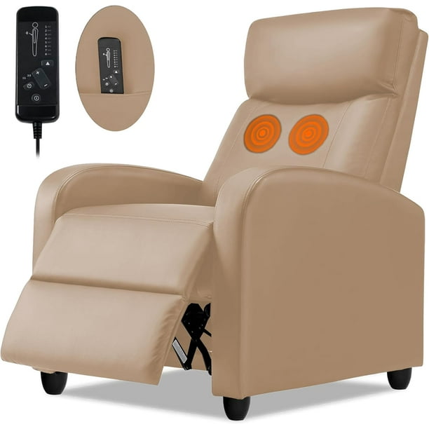 Sillón De Masaje Reclinable Eléctrico Bluelander, Soporte Lumbar, Ajustable y Acolchonado con Control Remoto, Beige