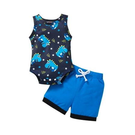 

Binmer Toddler Baby Boys Dinosaur Print Pattern Vest Clothes Shorts Romper Two-Piece