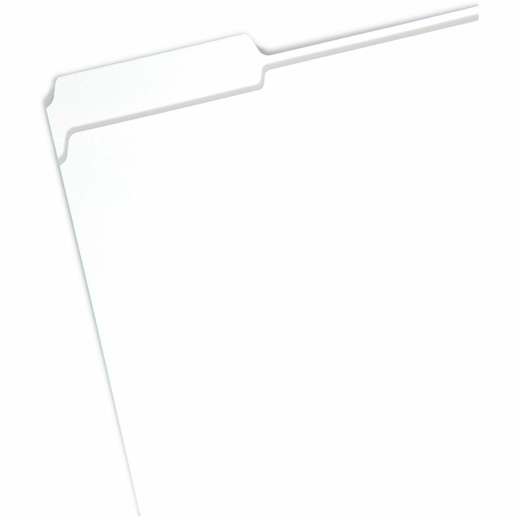 Smead, SMD12834, File Folders with Reinforced Tab, 100 / Box, White