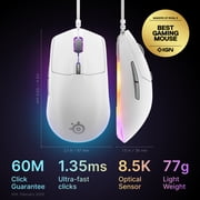 SteelSeries Rival 3 Gen 2 Gaming Mouse - Optical, Corded Electric - White