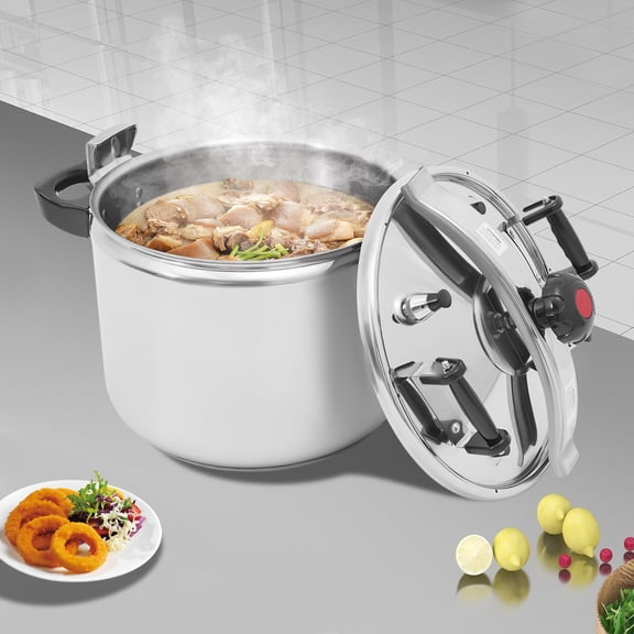 40L Stainless Steel Pressure Cooker High Pressure Safety Stewing Pot 15.75*18.31in for Families, Hotels, Restaurants