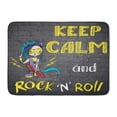 thumbnail image 1 of KDAGR Yellow Cool Keep Calm and Rock Roll Hand Drawn Love Music Phrase Beat Doormat Floor Rug Bath Mat 23.6x15.7 inch, 1 of 1