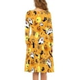 thumbnail image 3 of FKELYI Halloween Moon Women Dress Size L Durable Ghost Pumpkins Swing Skater Dress Knee Length Soft Woman Long Sleeve Casual Dress, 3 of 4