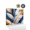 thumbnail image 2 of Feather Canvas Print Wall Art Modern Framed Canvas Art Wall Decor Gold White Pictures Painting Morden Artwork for Living Room Bedroom, Ready to Hang - 12"x16", 2 of 6