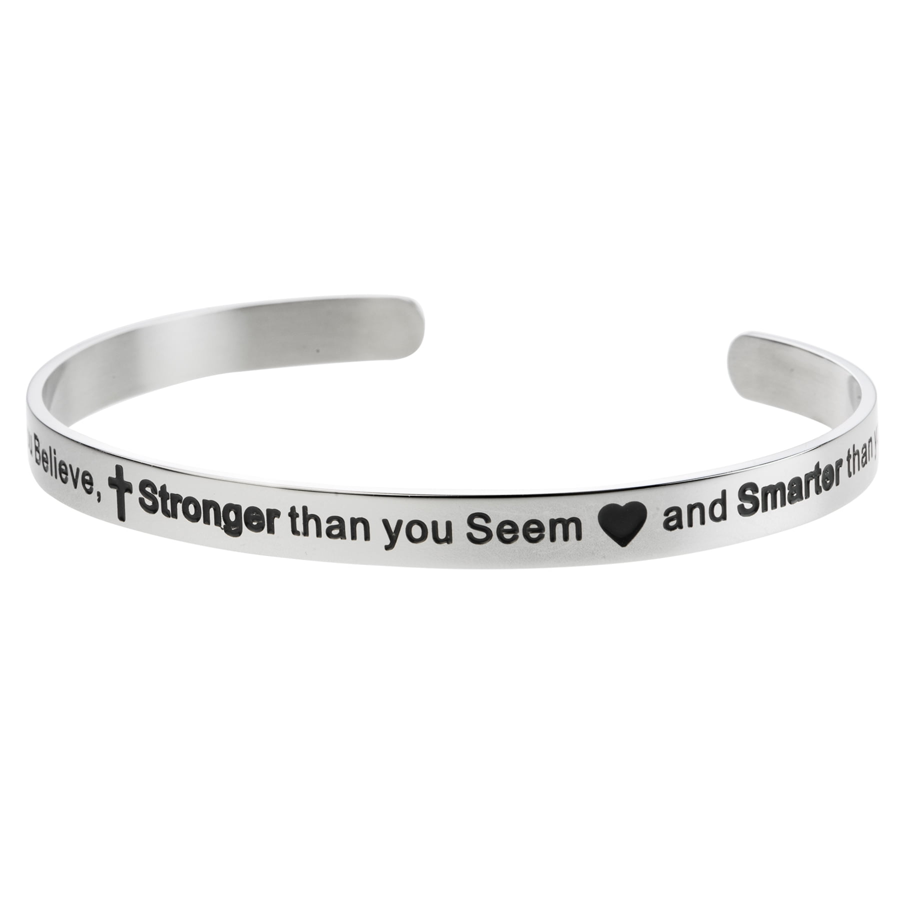 Dove Stronger Braver Smarter Engraved Bracelet