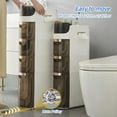 thumbnail image 2 of 3-Tiers Slim Bathroom Storage Cabinet, Waterproof Narrow Bathroom Storage, Movable Floor Cabinet Organizer with Drawers for Small Spaces, Kitchen, Living Room, 2 of 6
