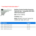 thumbnail image 2 of Radiator Coolant Overflow Expansion Tank with Cap - Compatible with 1999 - 2004 Ford F-450 Super Duty 2000 2001 2002 2003, 2 of 2