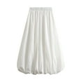 thumbnail image 4 of Rdhnmea Women's Balloon Long Skirts High Waist Solid Color A-Line Skirts, 4 of 9