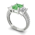 thumbnail image 2 of Clara Pucci 14K White Gold 3.61ct Green Three-Stone Ring for Women, 2 of 8