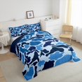 thumbnail image 3 of Manfei Blue Camouflage Full Size Comforter Sets, Square Geometric Bedding Comforter Set, Cartoon Cartoon Reversible Bedding Sets, Luxury Bedroom Decor, 3 Pieces, 3 of 8