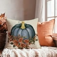 thumbnail image 5 of Navy Blue Pumpkin Fall Throw Pillow Covers 18x18 Inch Set of 2 Orange Floral Outdoor Farmhouse Autumn Thanksgiving Decorations Decorative Throw Pillows Cases for Home Living Room Porch Decor, 5 of 6