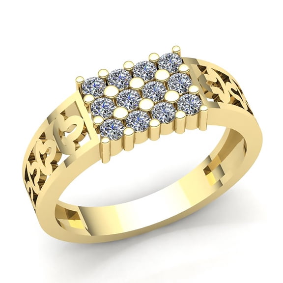 Genuine 2ctw Round Cut Diamond Mens 3-Row Anniversary Wedding Band Solid 10K Rose, White or Yellow Gold H SI2