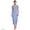 Clear Blue Sky/Navy Stripe, variant on Women's Cotton Short Sleeve Midcalf Nightgown