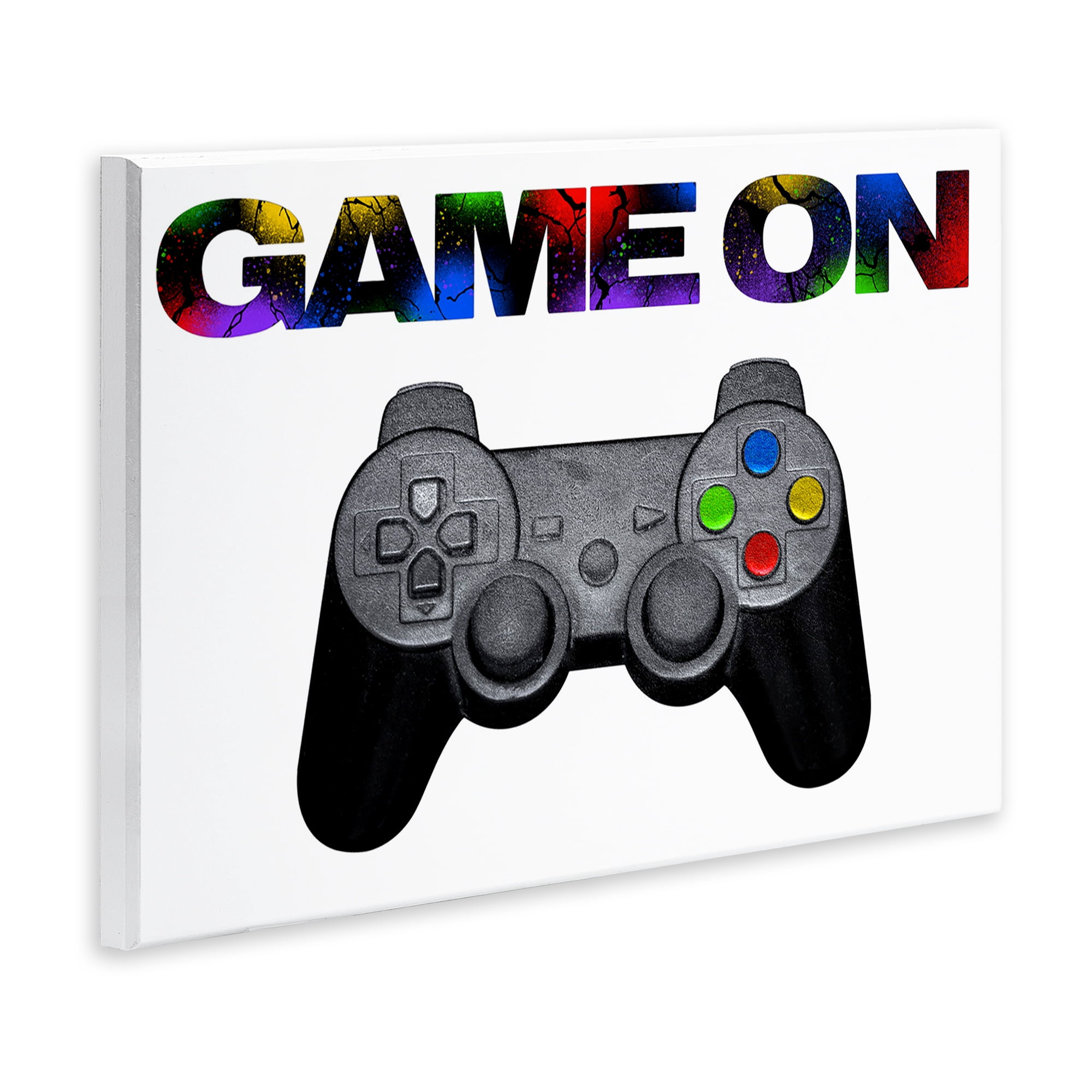 Stupell Industries Controller Game On Splatter Wall Plaque Art, design by Marcus Prime