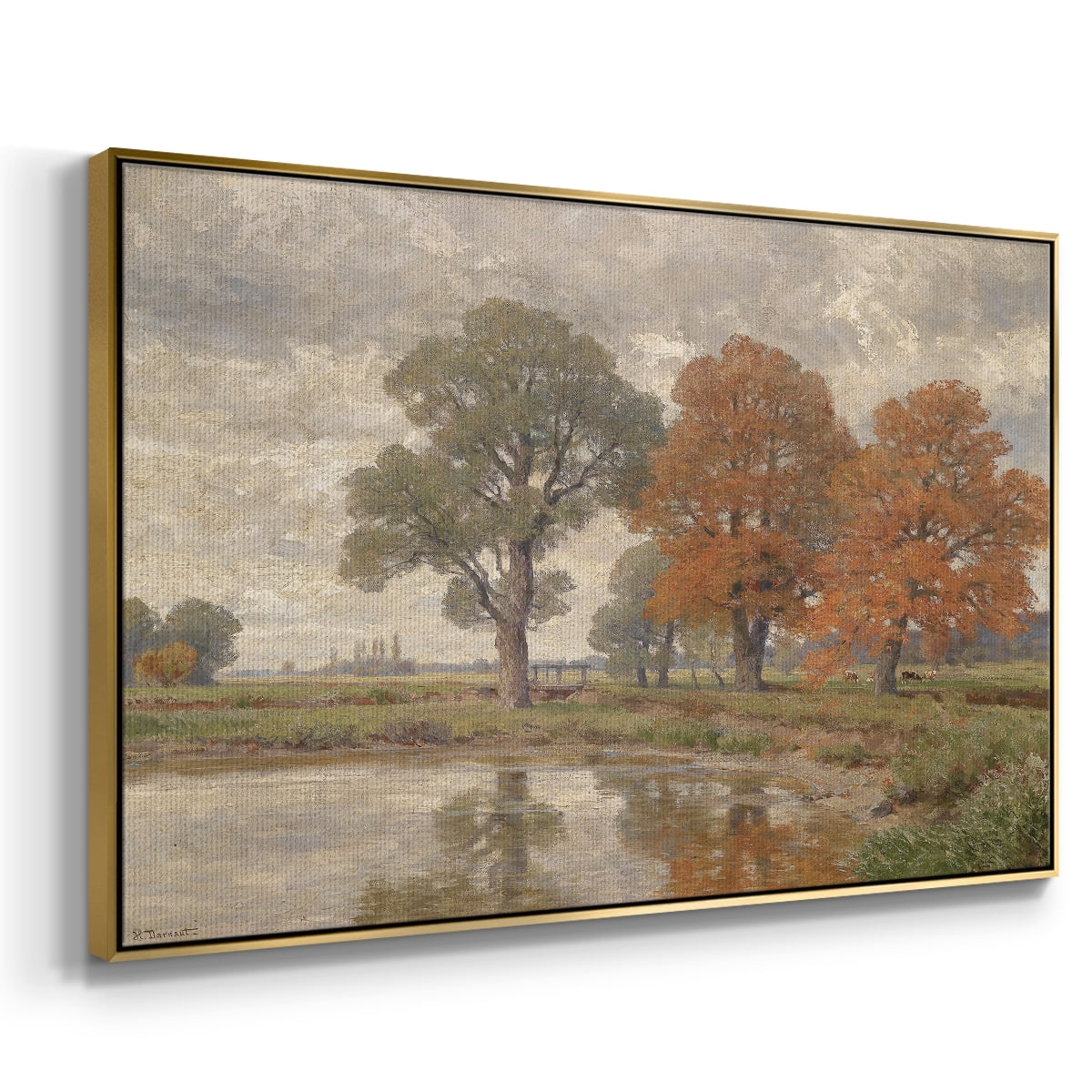 Vintage Landscape-CCCLIV By Wexford Home Framed in Gold Wood Gallery Wrapped Canvas 17 in. x 25 in.
