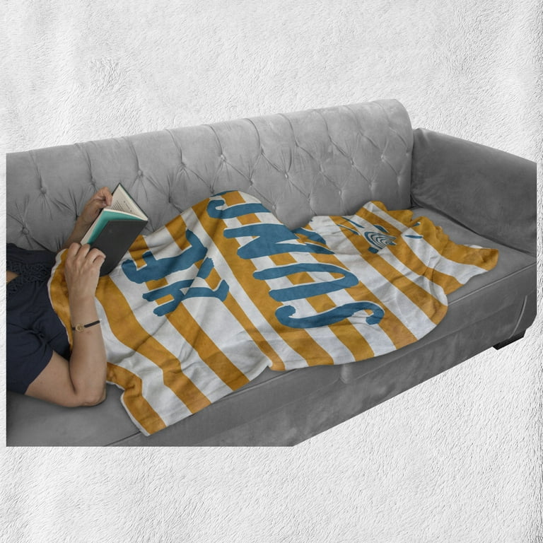 Hello Sunshine Soft Flannel Fleece Throw Blanket Summer Hello Sunshine Lettering on Striped Background Cozy Plush for Indoor and Outdoor Use 50