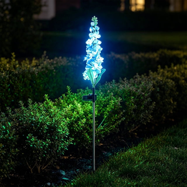 Farol solar de jacinto, luz de estaca para el jardín exterior para jardín, patio de jardín y atracciones turísticas