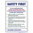 thumbnail image 1 of Social Distancing Pool Rules Sign, Pool Rules Safety Sign,, 1 of 1
