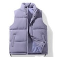 thumbnail image 5 of Mwjwdo Men's Thick Warm Vest Loose Fit Cotton Padded Sleeveless Jacket Solid Color Casual Winter Waistcoat Purple M, 5 of 9