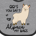 thumbnail image 4 of Inktastic Gigi's You Say Alpaca My Bags Boys or Girls Baby Bib, 4 of 4