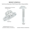thumbnail image 6 of Rosec Jewels Lab Grown Diamond Wedding Ring Set - Halo Engagement Ring with Band (EF-VS Grade), 18K White Gold, US 6.50, 6 of 7