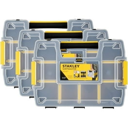 Stanley 10-Compartment Removable Bin Organizer | Clear Lid, Deep Professional Small Parts Storage