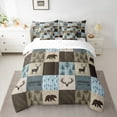 thumbnail image 2 of Castle Fairy Deer Bear 7-Piece Twin Bedding Sets,Geometric Plaid Bedding Comforter Set,Hunting Theme Breathable Sheet Sets,Ultra Soft Rustic Home Decor, 2 of 8