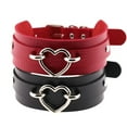 thumbnail image 1 of Electronicheart PU Imitation Cuir Gothique Punk Choker Court Collier Creux Coeur Forme Connecteur Choker, 1 of 8