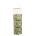 thumbnail image 1 of 3 Pockets Wall Door Closet Home Hanging Storage Bag Linen Fabric Organizer Pouch(Yellow), 1 of 10
