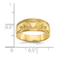 thumbnail image 3 of Solid 14k Yellow Gold Ladies Irish Claddagh Celtic Ring Band Size 7.5, 3 of 6