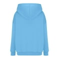 thumbnail image 5 of Spazoro Girls Swearshirts, Fall Winter Solid Color Long Sleeve Hooded Casual Pullover Tops for Girls Light Blue Size 13 T, 5 of 6