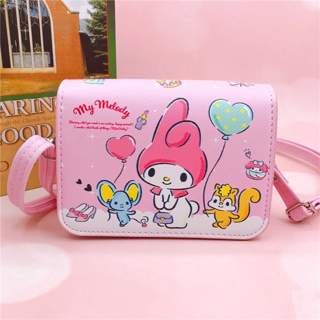 Sanrio-Bolso cruzado de dibujos animados para niños, mochila de hombro Kawaii de Hellokitty, de moda, Cinnamorol, Mymelody, Anime