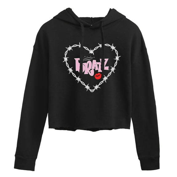 Bratz - Bratz Original Logo - Barbed Wire Heart - Juniors Cropped Pullover Hoodie