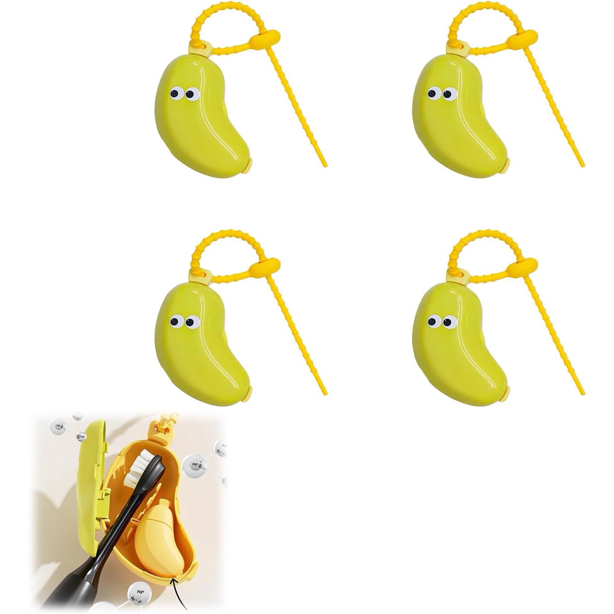 Banana Toothbrush Cover- with Toothpaste Dispenser, Portable