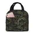 thumbnail image 1 of Easygdp Gold Gloss Outline Floral Bolsa Térmica Premium - Tela Oxford Impermeable, Gran Capacidad, Bolsillo Frontal, Unisex para Trabajo, Escuela, Actividades al Aire Libre y Picnics, 1 of 8