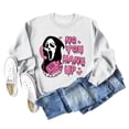 thumbnail image 3 of VOOPET No You Hang Up Scream Sweatshirt for Women Funny Ghost Face Graphic Shirt Halloween Party Casual Fall Pullover Tops, 3 of 3