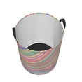 thumbnail image 4 of YFYANG Waterproof Laundry Hamper, Rainbow Line Art Laundry Basket Oxford Fabric with Handle Foldable, M, 4 of 8