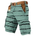 thumbnail image 3 of Streetwear Cargo Shorts For Men With Abstract Stripe Pattern And Utility Pockets Designed For Summer Beach Vacations Camping Trips Green XXXL, 3 of 5