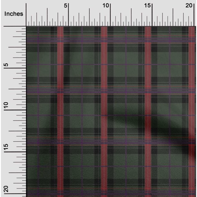 oneOone Georgette Viscose Fabric Tartan Check Printed Craft Fabric BTY 42 Inch Wide