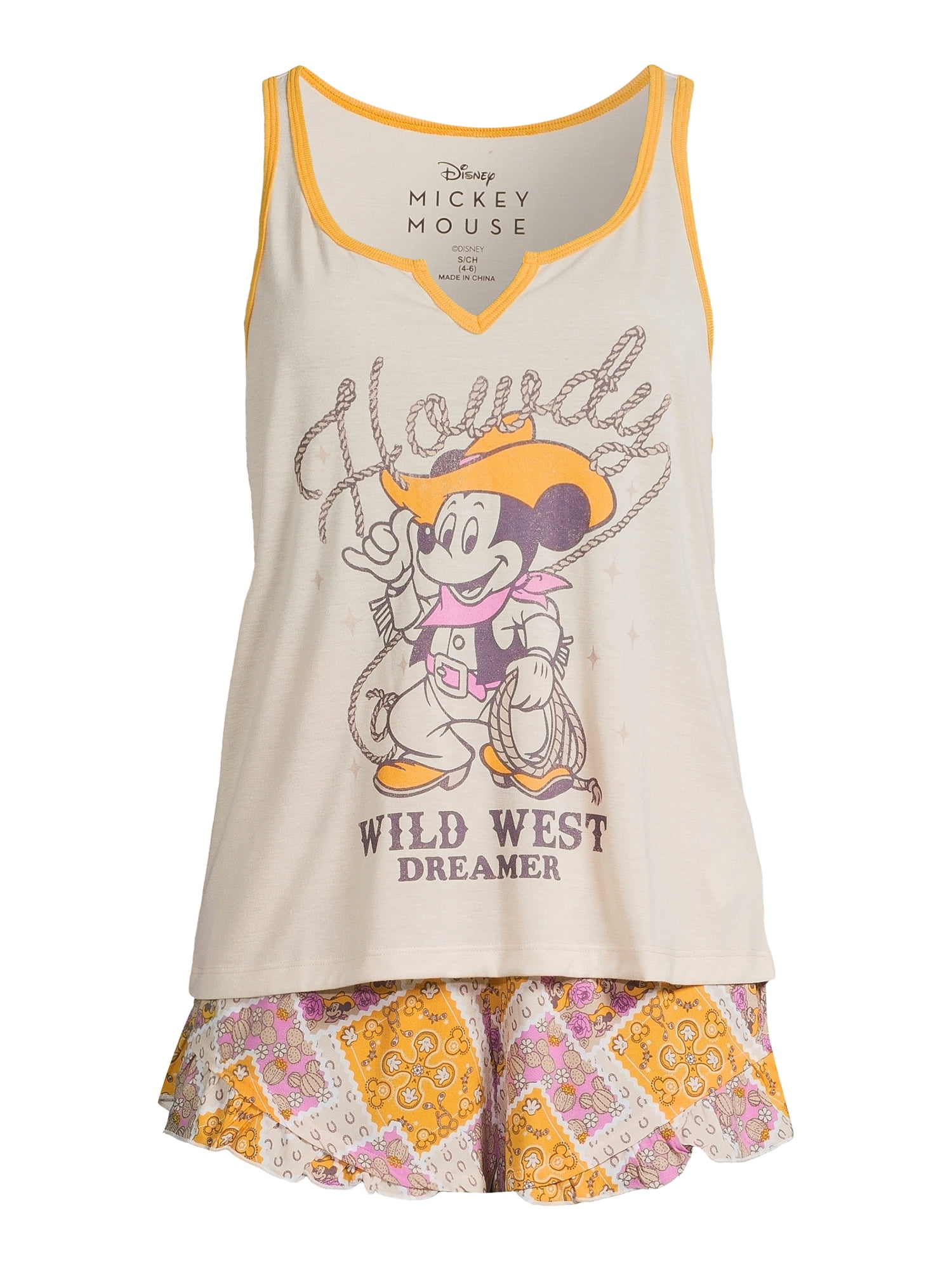 Disney Mickey Mouse Women's Tank Top and Shorts Pajama Set, 2-Piece, Sizes XS-3X