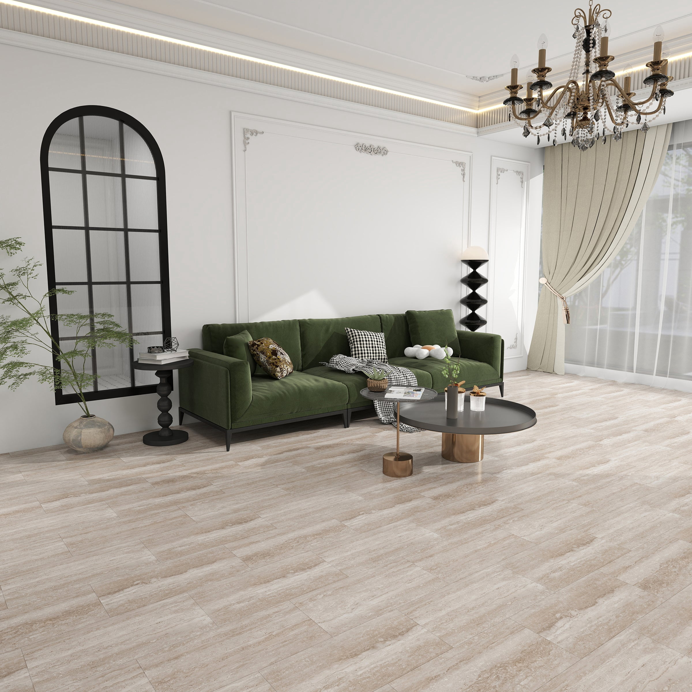 Dekorman Origin Latina Gray 5mm/12 mil x 12 in. W x 24 in. L Waterproof Click Lock Vinyl Tile Flooring (19.62 sq. sf/case)
