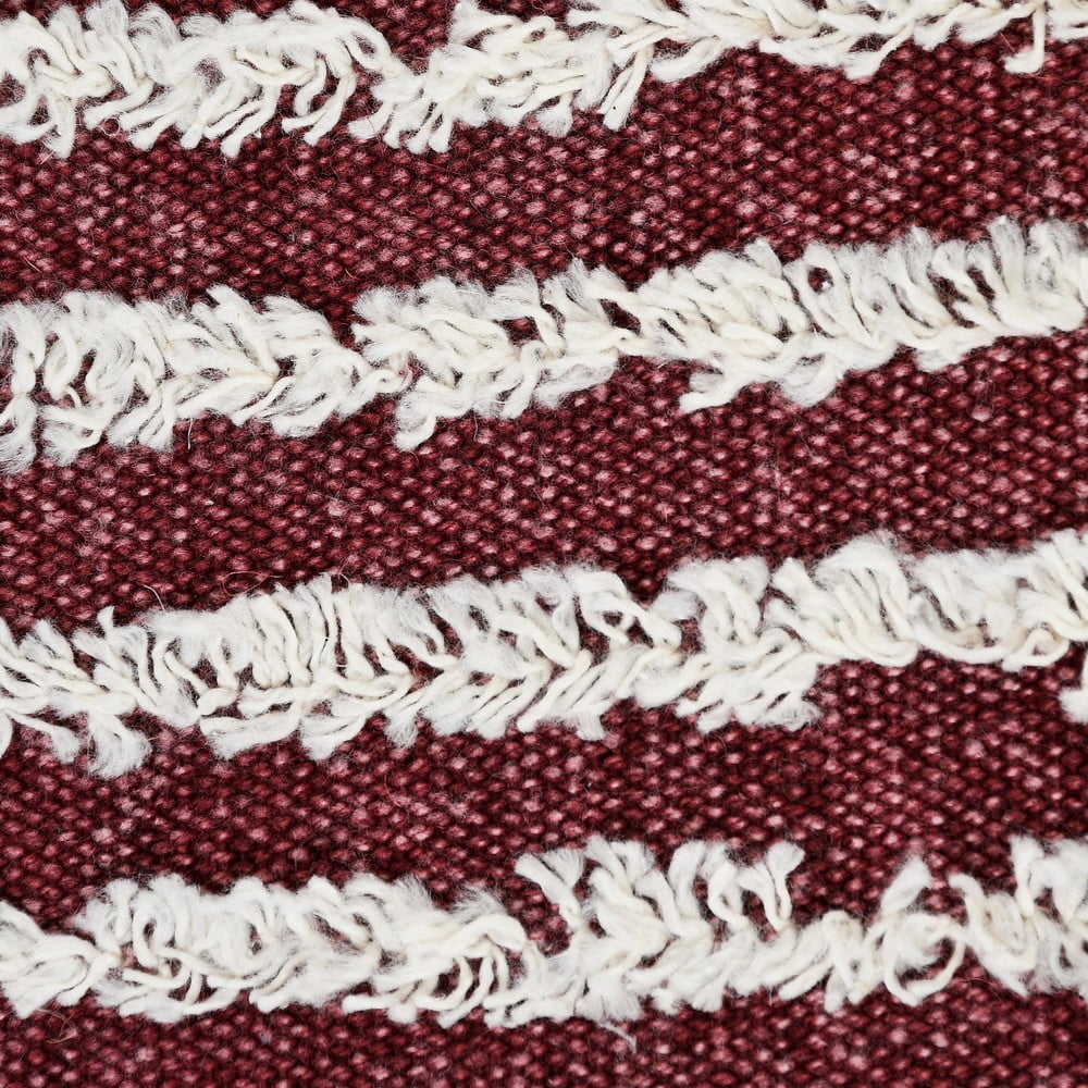 Ox Bay 14" x 36" Hand-stitched Red/ White Stripe Organic Cotton Pillow Cover