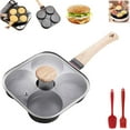 thumbnail image 1 of Romiantic Omelette Pan Mold 4-Cup Egg Frying Pan Nonstick with Handle & Lid, Aluminum Granite Skillet for Omelette, for Pancake, Egg Sandwich & Breakfast, Induction & Gas Stove Compatible, 1 of 7