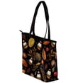 thumbnail image 3 of Thanksgiving Canvas Leather Mix Hand-Held Tote Bag Twill Sponge Jeanette 30x10.5x39cm/11.8x4.1x15.4in, 3 of 5