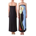 thumbnail image 2 of Gupgi Robe Tube Ample pour Femmes Épaules Dénudées Robe Contrastée Robe Longue d'Été Sans Bretelles, 2 of 8